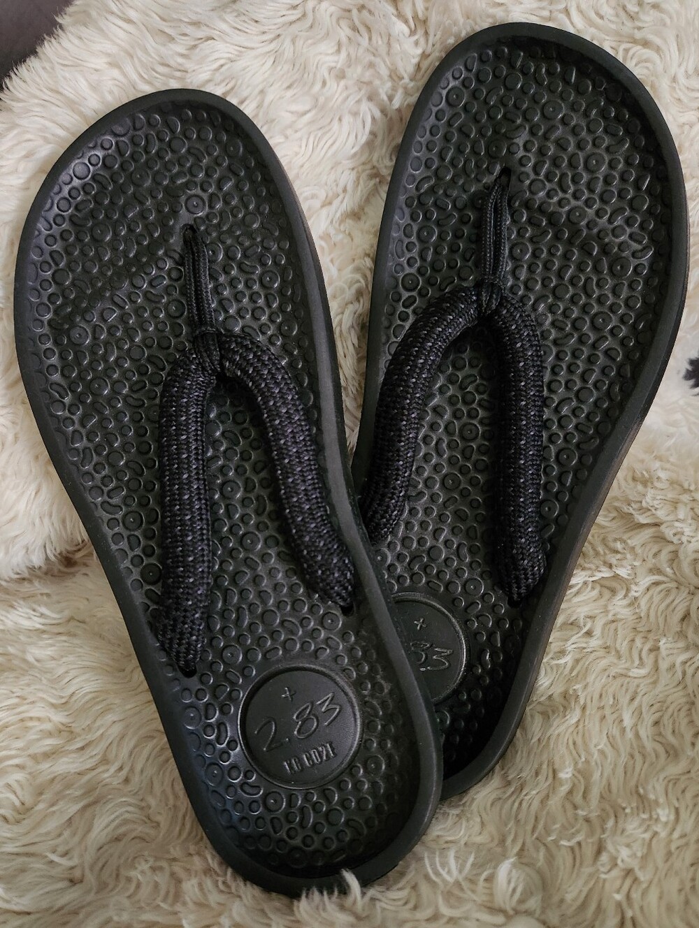 Allbirds Natural Black Sugar Zeffer Flip Flops Sandals Mens 8 or Womens 9.5/10